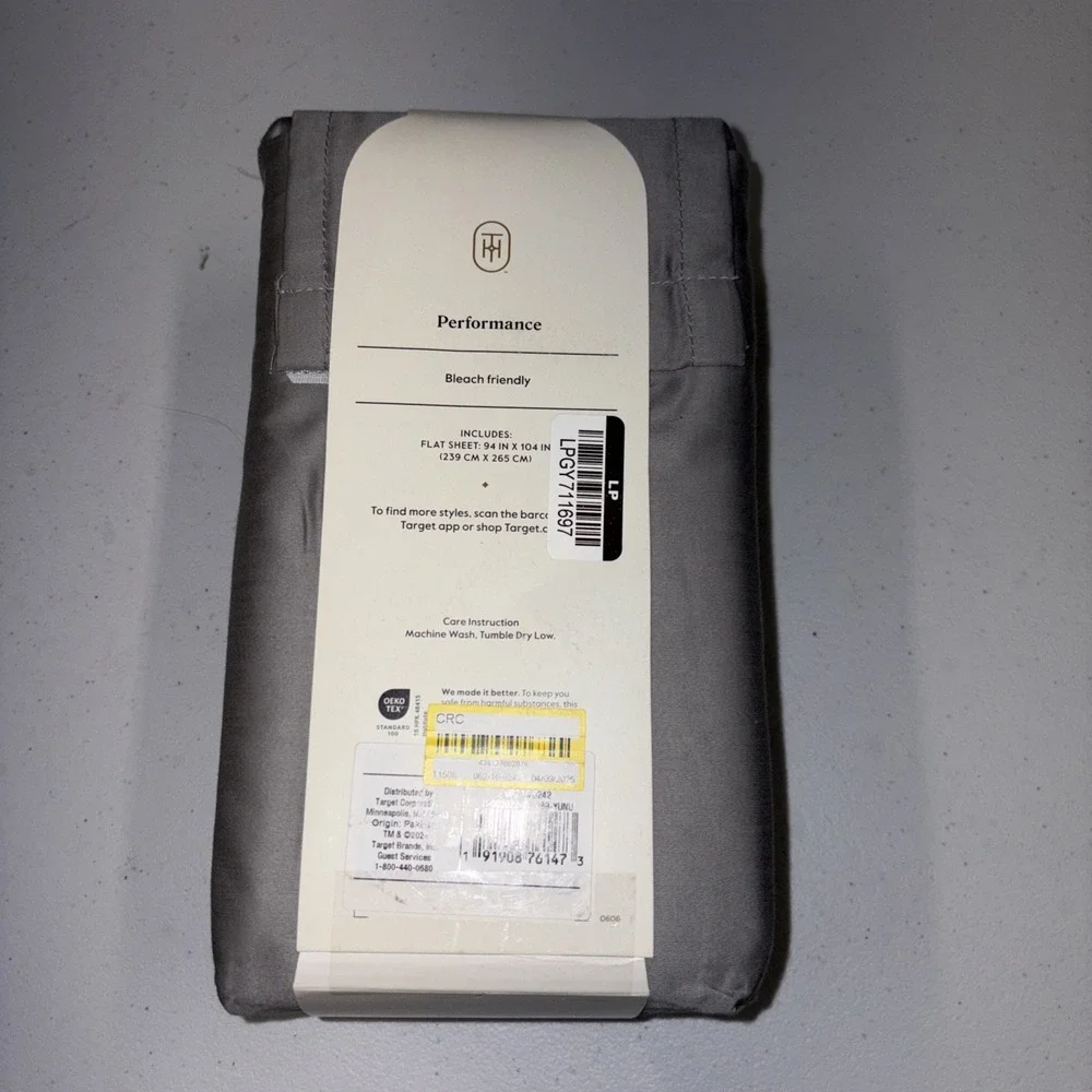 Queen 400 Thread Count Performance Flat Sheet Classic Gray - Threshold: Cotton
